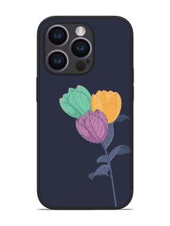 Flower Vector Glossy Metal Phone Cover for Apple Iphone 14 Pro