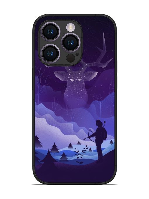 Deer Forest River Glossy Metal Phone Cover for Apple Iphone 14 Pro