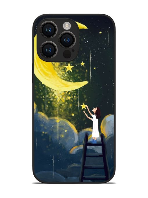 Moonlight Healing Night Illustration Glossy Metal TPU Phone Cover for Apple Iphone 14 Pro Max