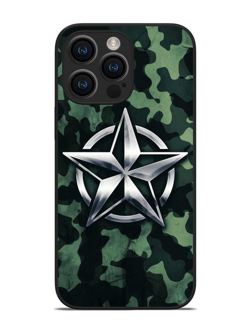 Indian Army Star Design Glossy Metal Phone Cover for Apple Iphone 14 Pro Max Zapvi