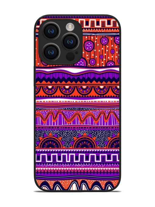 Ethnic Seamless Pattern Glossy Metal TPU Phone Cover for Apple Iphone 14 Pro Max Zapvi