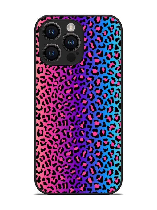 Colorful Leopard Seamless Glossy Metal Phone Cover for Apple Iphone 14 Pro Max Zapvi