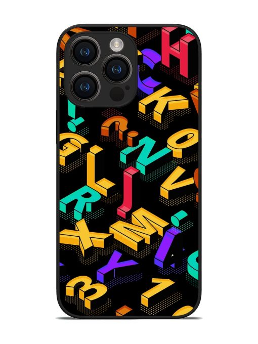 Seamless Pattern With Letters Glossy Metal Phone Cover for Apple Iphone 14 Pro Max Zapvi