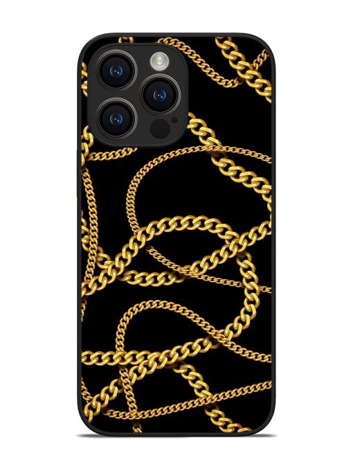 Decorative Golde Chain Glossy Metal Phone Cover for Apple Iphone 14 Pro Max