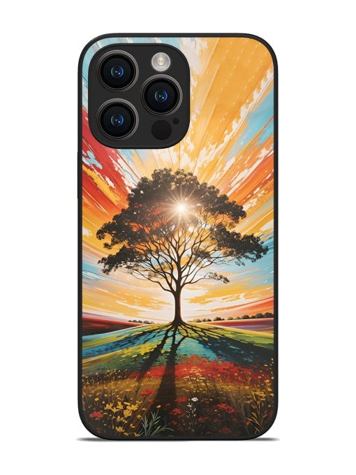 Abstract Tree Colorful Art Glossy Metal Phone Cover for Apple Iphone 14 Pro Max Zapvi