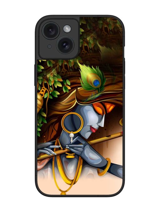 Krishna Glossy Metal Phone Cover for Apple Iphone 15 Plus Zapvi