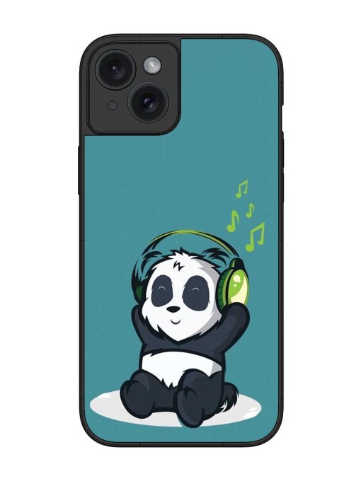 Music Panda Glossy Metal Phone Cover for Apple Iphone 15 Plus