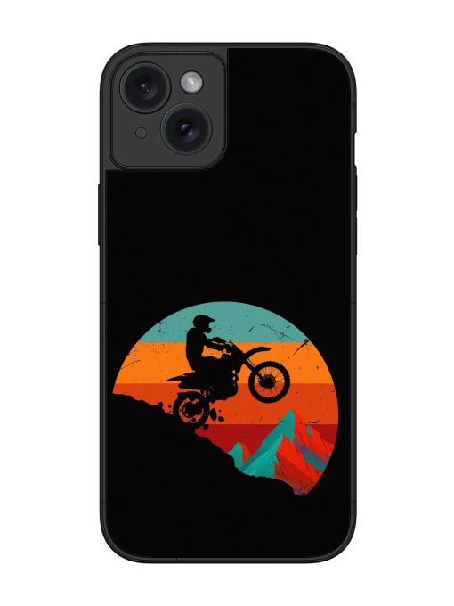 Mountain Bike Glossy Metal Phone Cover for Apple Iphone 15 Plus Zapvi