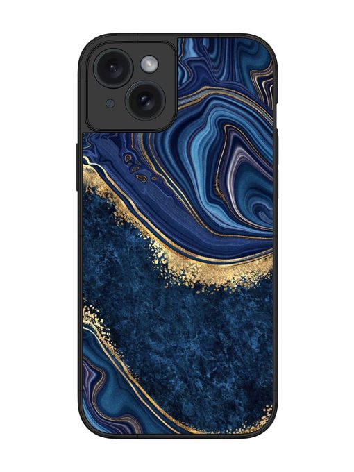 Abstract Background Blue Glossy Metal TPU Phone Cover for Apple Iphone 15 Plus Zapvi