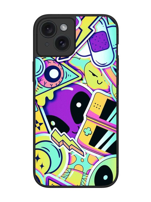 Scratch Art Glossy Metal Phone Cover for Apple Iphone 15 Plus Zapvi