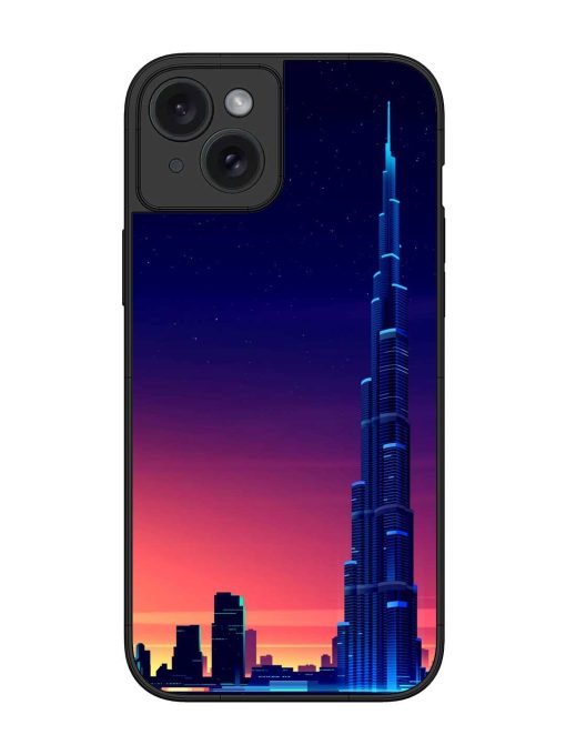 Burj Khalifa Abstract Glossy Metal Phone Cover for Apple Iphone 15 Plus Zapvi