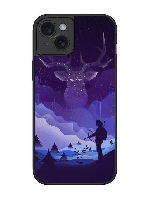 Deer Forest River Glossy Metal Phone Cover for Apple Iphone 15 Plus Zapvi