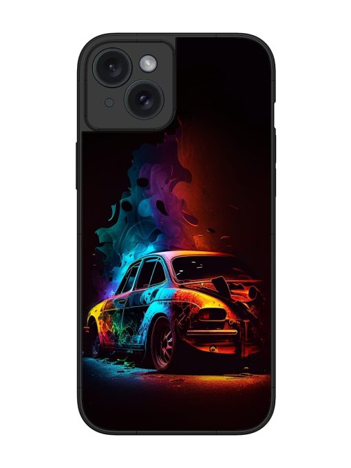 High Classic Car Art Glossy Metal Phone Cover for Apple Iphone 15 Plus Zapvi