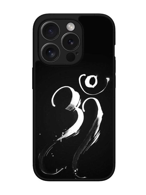 Om Logo Glossy Metal Phone Cover for Apple Iphone 15 Pro