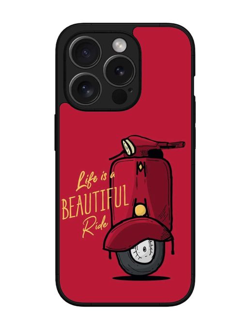 Life Is Beautiful Rides Glossy Metal Phone Cover for Apple Iphone 15 Pro Zapvi