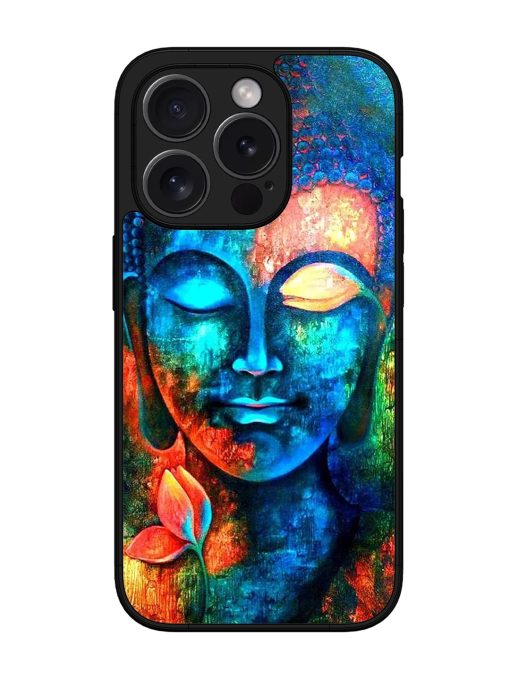 Buddha Painting Glossy Metal Phone Cover for Apple Iphone 15 Pro