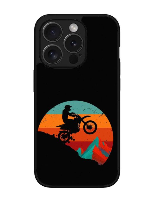 Mountain Bike Glossy Metal Phone Cover for Apple Iphone 15 Pro