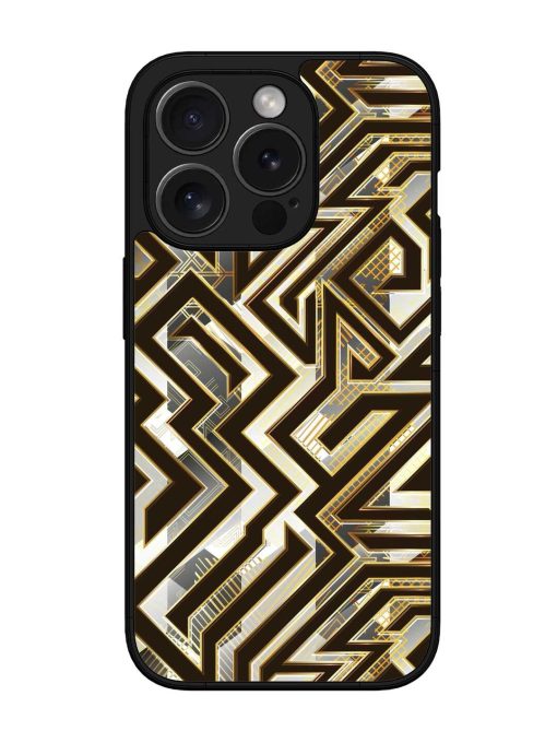 Technology Geometric Seamless Glossy Metal Phone Cover for Apple Iphone 15 Pro