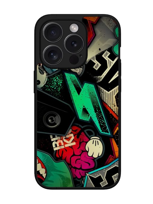 Graffiti Art Glossy Metal Phone Cover for Apple Iphone 15 Pro Zapvi