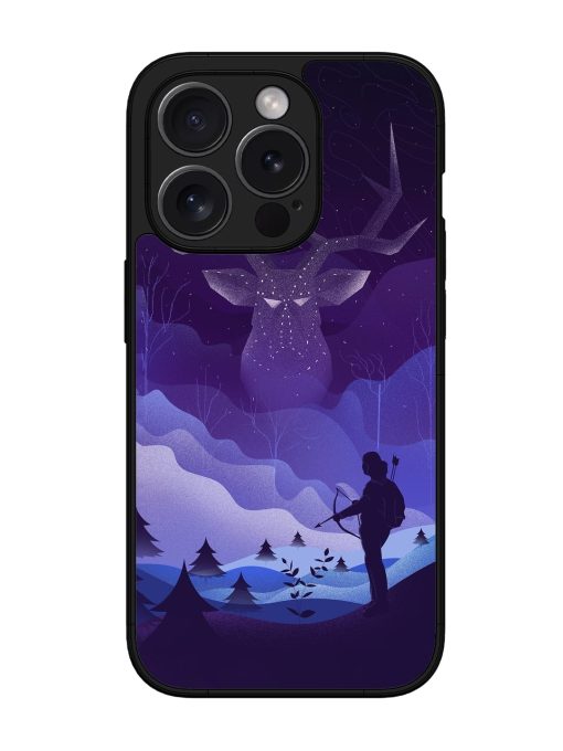 Deer Forest River Glossy Metal Phone Cover for Apple Iphone 15 Pro Zapvi