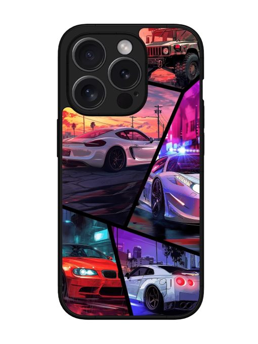 Ride In Pixels Glossy Metal Phone Cover for Apple Iphone 15 Pro