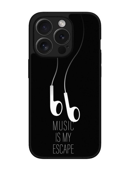 Music Is My Escape Glossy Metal Phone Cover for Apple Iphone 15 Pro Max Zapvi