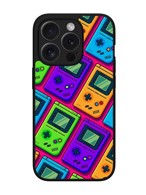 Game Seamless Pattern Glossy Metal Phone Cover for Apple Iphone 15 Pro Max Zapvi