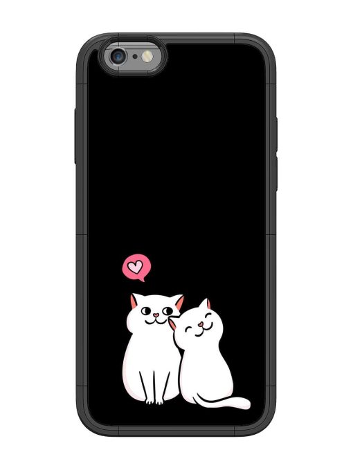 Cat Love Glossy Metal Phone Cover for Apple Iphone 6