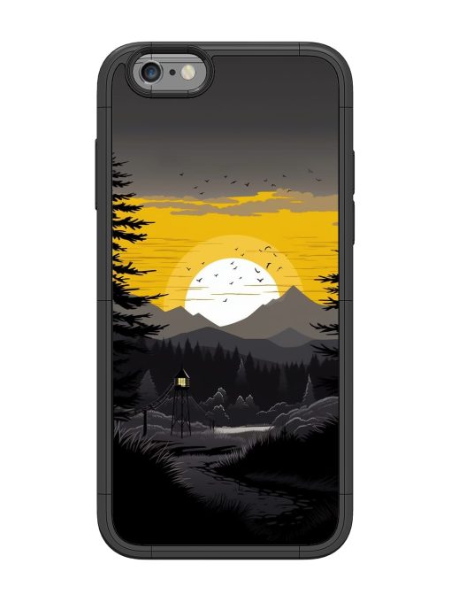 Sunset Vector Glossy Metal Phone Cover for Apple Iphone 6 Zapvi