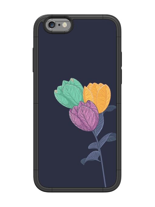 Flower Vector Glossy Metal Phone Cover for Apple Iphone 6 Zapvi