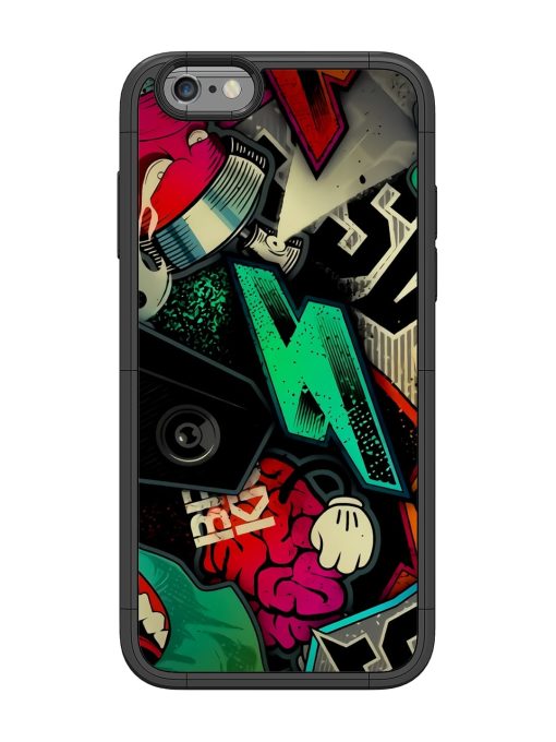 Graffiti Art Glossy Metal Phone Cover for Apple Iphone 6 Zapvi