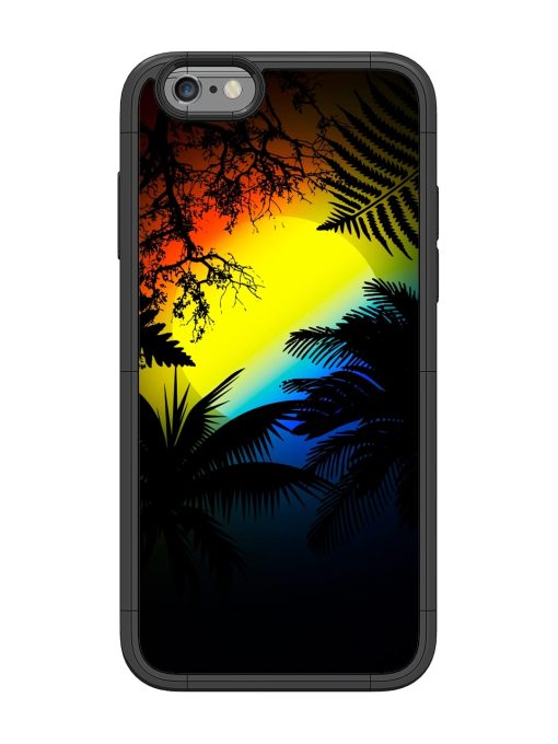 Colorful Sunset With Palm Trees Glossy Metal Phone Cover for Apple Iphone 6 Zapvi