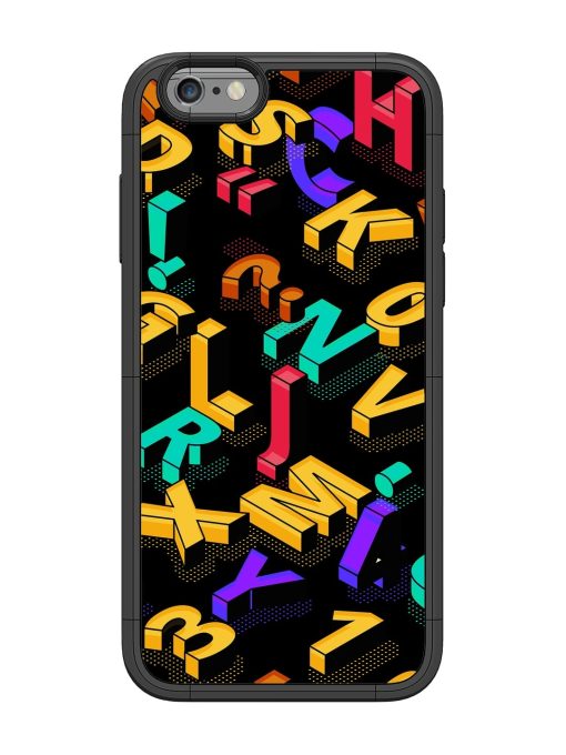 Seamless Pattern With Letters Glossy Metal Phone Cover for Apple Iphone 6 Zapvi