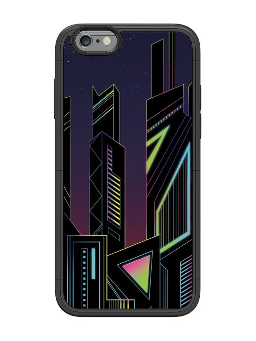 Neon Dreamscape Glossy Metal Phone Cover for Apple Iphone 6 Zapvi