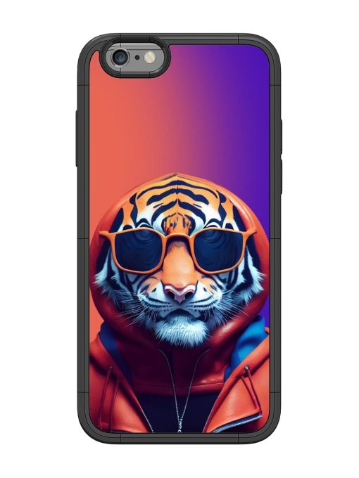 Tiger Animation Glossy Metal Phone Cover for Apple Iphone 6