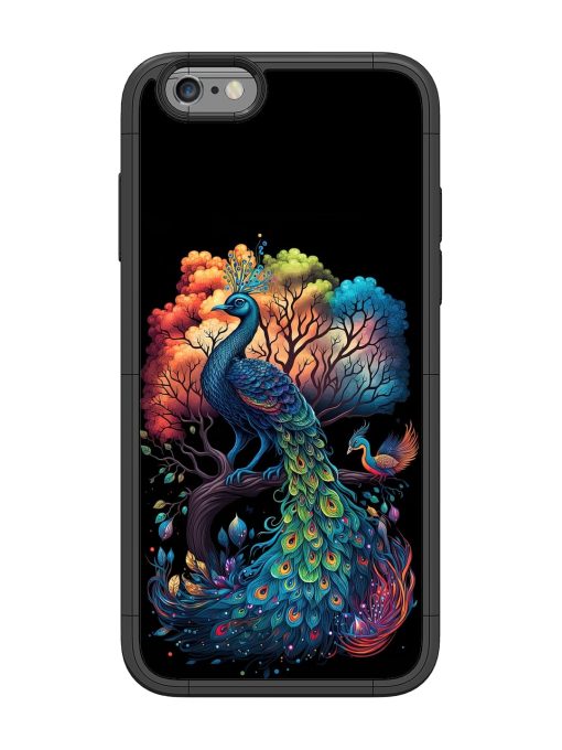 Peacock Tree Art Glossy Metal Phone Cover for Apple Iphone 6