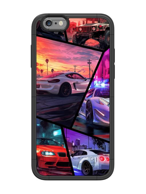 Ride In Pixels Glossy Metal Phone Cover for Apple Iphone 6 Zapvi