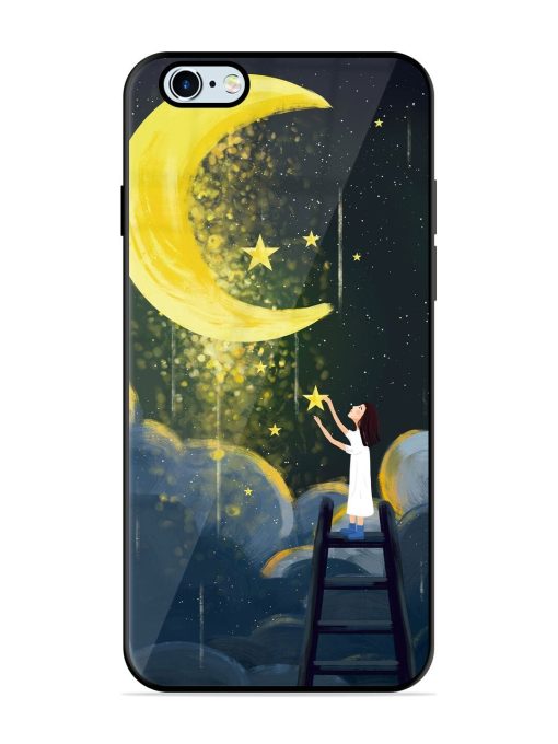 Moonlight Healing Night Illustration Glossy Metal TPU Phone Cover for Apple Iphone 6 Plus