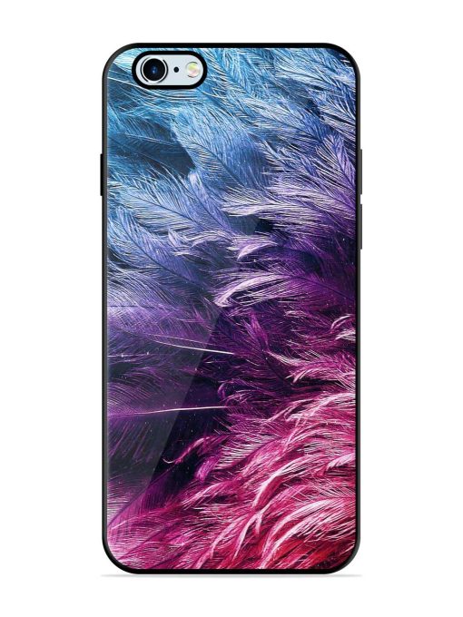 Light Grey Feather Background Glossy Metal Phone Cover for Apple Iphone 6 Plus