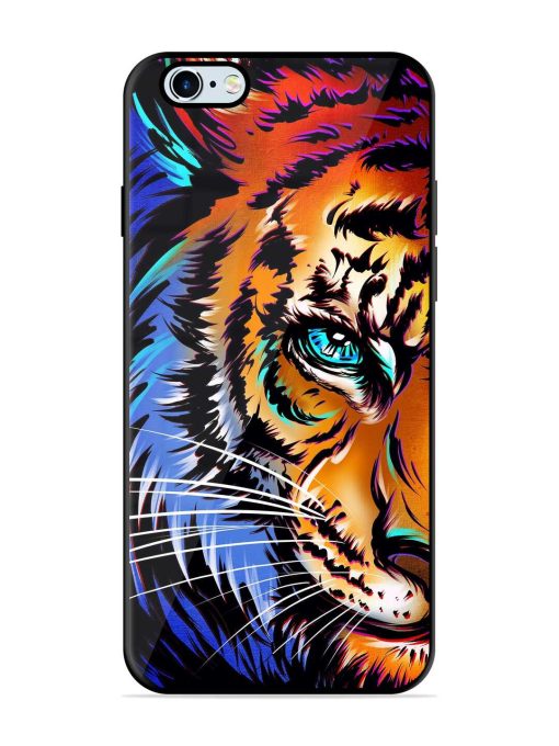 Colorful Lion Art Glossy Metal Phone Cover for Apple Iphone 6 Plus Zapvi