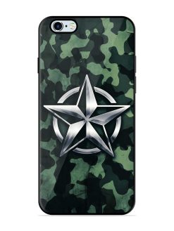 Indian Army Star Design Glossy Metal Phone Cover for Apple Iphone 6 Plus