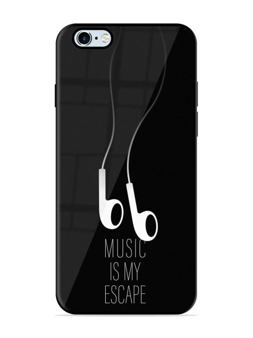 Music Is My Escape Glossy Metal Phone Cover for Apple Iphone 6 Plus Zapvi