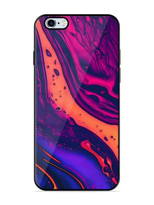 Fluid Blue Pink Art Glossy Metal Phone Cover for Apple Iphone 6 Plus