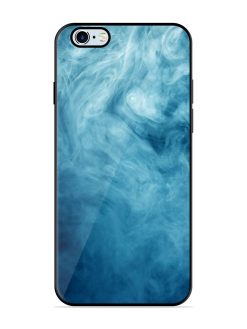 Blue Smoke Art Glossy Metal Phone Cover for Apple Iphone 6 Plus