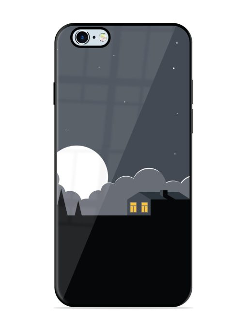 Full Moon Vector Art Glossy Metal Phone Cover for Apple Iphone 6 Plus