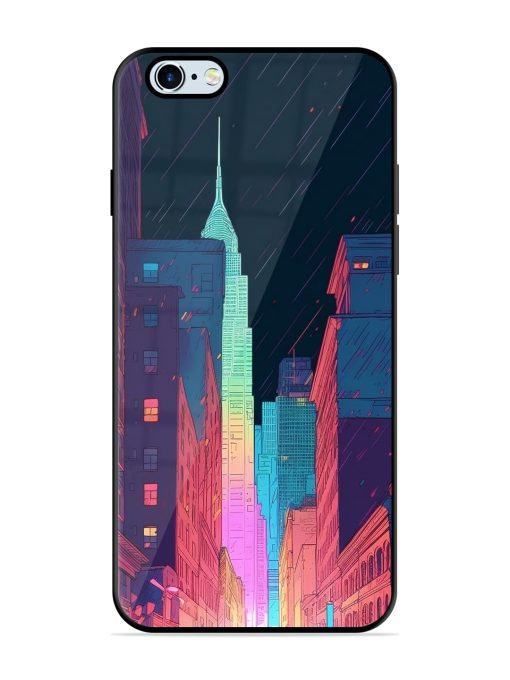 Minimal City Art Glossy Metal Phone Cover for Apple Iphone 6 Plus Zapvi