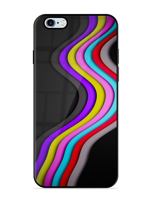 Liquid Blue Abstract Glossy Metal Phone Cover for Apple Iphone 6 Plus