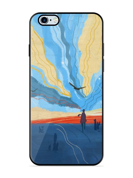 Minimal Abstract Landscape Glossy Metal Phone Cover for Apple Iphone 6 Plus Zapvi