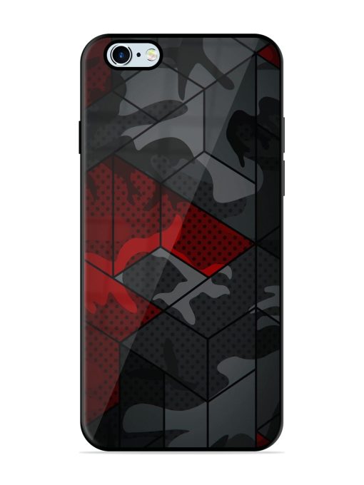 Red And Grey Pattern Glossy Metal Phone Cover for Apple Iphone 6 Plus