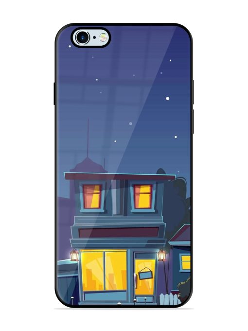 Vector Night House Glossy Metal Phone Cover for Apple Iphone 6 Plus